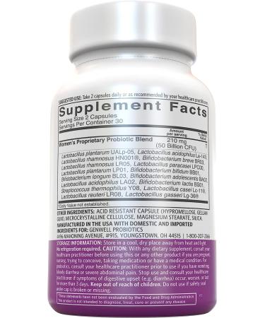Women's Probiotics 50 Billion CFU & 16 Strains | 60 Capsules for Gut & Vaginal Health - Shelf Stable Digestive Supplements - Buy Online on GoSupps.com