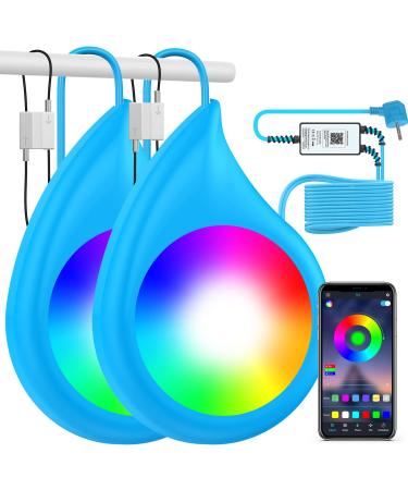 Lylmle 40W pool lighting LED double light with 6.5m cable for each light RGB pool headlight with magnet for steel wall pool IP68 Waterproof Dimmable color-changing underwater pool light with app 12V 40W (2 in 1) - Buy Online on GoSupps.com