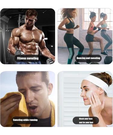 Pack of 3 Yoga Hair Bands for Women - Elastic Sports Headbands for Gym & Exercise | Black White & Gray - Buy Online on GoSupps.com