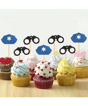 MonMon & Craft Congrats Officer Cupcake Toppers/Future Police Graduation Cupcake Decor/Class of 2024 Cupcake Toppers/Police Academy Graduation Party Cupcake Decorations Black Blue Glitter 24 Pcs - Buy Online on GoSupps.com