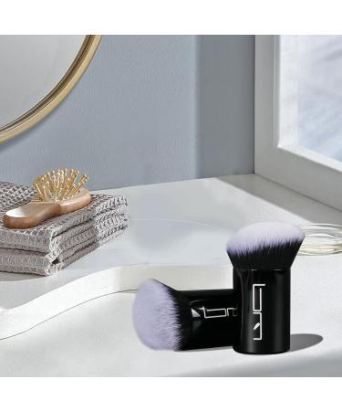 Angled Foundation Makeup Brush | Kabuki Brush for Powder Blush Bronzer & Concealer | Travel-Friendly Black Brush with Portable Cover - Buy Online on GoSupps.com
