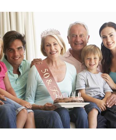 WLLHYF 50th Birthday Queen Sash and Rhinestone Tiara Set - Crystal Hair Band and Decorations for Women's 50th Birthday Celebration - Buy Online on GoSupps.com