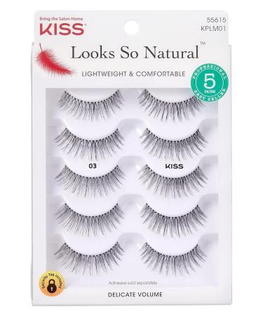 Kiss Looks So Natural Lashes 03 - Lightweight & Comfortable - Pack of 6 - Buy Online on GoSupps.com