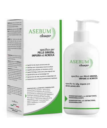 Asebum Detergente | Facial cleanser for oily and acne-prone skin | With salicylic acid and piroctone olamine | Purifying facial cleanser | Fights acne pimples blackheads