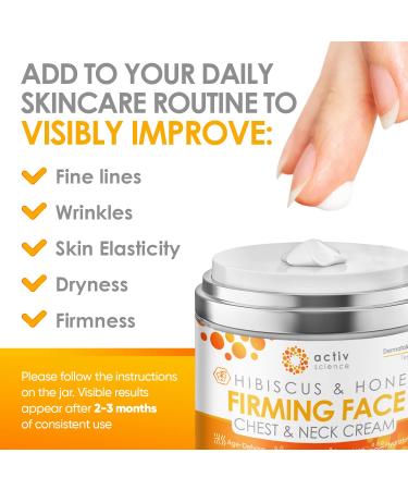 Hibiscus & Honey Firming Neck Cream | Skin Tightening Lotion with Collagen & Hyaluronic Acid | Reduces Neck Lines | 1.7oz - Buy Online on GoSupps.com
