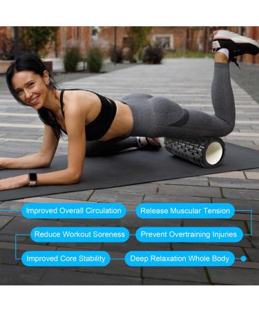 Vylaier Foam Roller - 3D Textured Fascia Roll for Deep Muscle Massage | Ideal for Pilates Yoga & Sports - Standard Middle-Hard Black - Buy Online on GoSupps.com