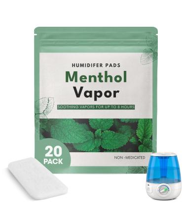 20 Pack Berkland Menthol Eucalyptus Humidifier Pads - Universal Vapor Pads for All Vks Crane Other Models - Vapopads Replacement - Natural Waterless Vaporizers Pads - Cold/Flu Symptom Relief
