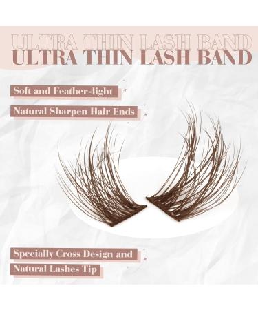 Brown Lashes Clusters Kit | Natural Fluffy Brown Eyelash Extensions CC Curl | 8-16MM Individual Lashes with Bond Seal & Applicator - 49-C-BROWN - Buy Online on GoSupps.com