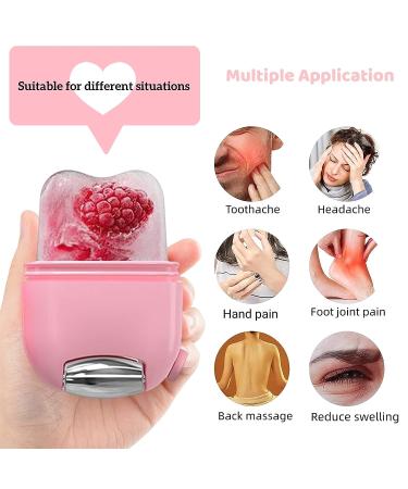 ZOKIKY Ice Roller for Face & Eye | 2-in-1 Reusable Ice Holder | Gua Sha Facial Tool for Puffiness & Fine Lines | Pink Ice Face Massager Roller - Buy Online on GoSupps.com