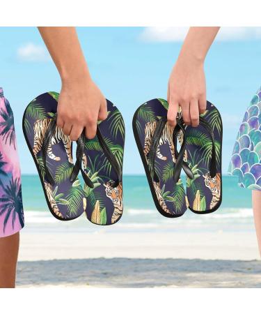 Mnsruu Flip Flops - Tiger Animal Jungle Design for Men & Women | Ideal for Home Hotel Spa & Travel - Buy Online on GoSupps.com