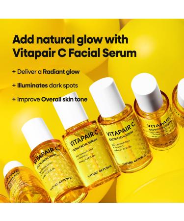 Nature Republic Vitapair C Glow Facial Serum - Vitamin Skin Care Korean Face Products for Hydrating Beauty Women Moisturizer Dry Serums Sensitive Oily Skincare Night Moisturizers 45ml /1.52 fl oz - Buy Online on GoSupps.com