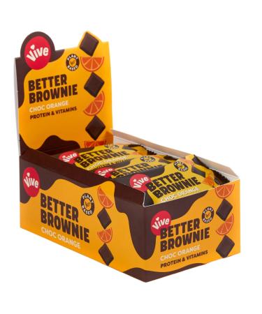 Vive Better Brownie - Immunity Vitamins Low Calorie Chocolate Treat Healthy Vegan Snacks with Protein Chocolate Orange Flavour 15 x 35g Chocolate Orange 15 Count (Pack of 1) - Buy Online on GoSupps.com