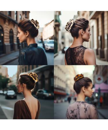 4Pcs Hair Claw Clips for Women and Girls 4.1 Inches Extra Large Claw Clips for Long Thick Hair Durable Resin Material with a Non-Slip Strong Grip-Square Hair Claw Clip suitable for any occasion. brown - Buy Online on GoSupps.com