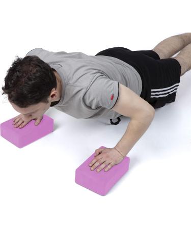 Mind Reader Yoga Block Set - High Density EVA Foam Blocks for Yoga, Pilates & Meditation - Non-Slip Surface - Pink (Set of 2) - Buy Online on GoSupps.com