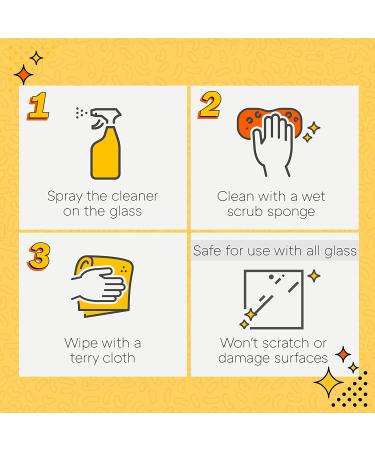 Quick N Brite Fireplace Glass Cleaner Set - 24 oz Spray with Cloth and Sponge - Buy Online on GoSupps.com