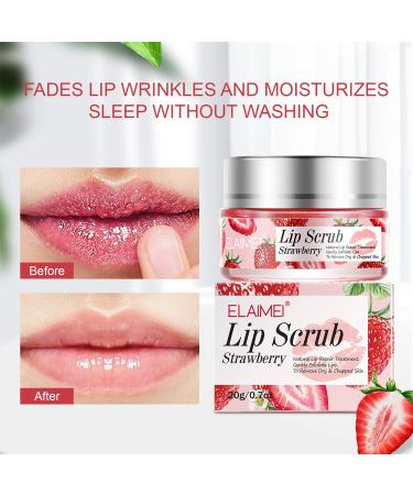 Strawberry Lip Peeling & Scrub - Hydrating Treatment for Cracked Lips Lip Mask for Repairing Cuticles & Fading Lines | International Shipping - Buy Online on GoSupps.com
