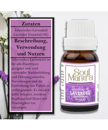 Soul Mantra Lavender Oil - Aromatherapy Essential Oil for Diffusers & Relaxation | 5ml 30ml Options - Buy Online on GoSupps.com