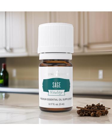 Young Living Sage Vitality Essential Oil 5 ml | Aromatic & Culinary Uses | Women's Health Support | Antioxidant & Cleansing Benefits - Buy Online on GoSupps.com