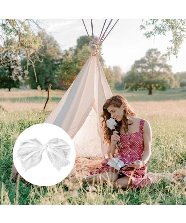 Minkissy Big Bow Hair Barrette Lace Bowknot Hair Clips Ribbon Bow Clips Decorative Hair Accessories for Women Girls Teens (White) - Buy Online on GoSupps.com