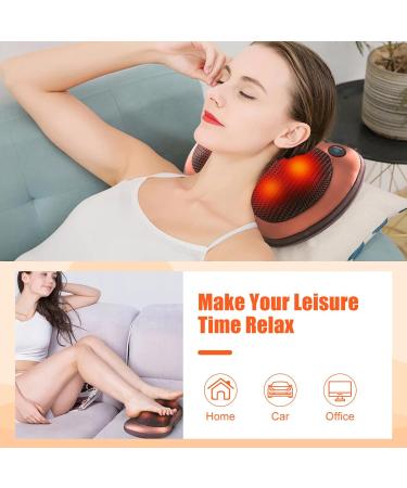 Shiatsu Massage Pillow & Device - Electric Back & Neck Massager with 18 Rotating Heads 3 Speeds - Ideal for Home Office & Car | International Shipping Available - Buy Online on GoSupps.com