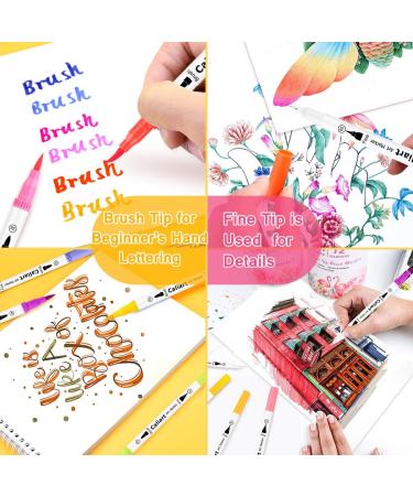 Caliart Markers for Adult Coloring  72 Dual Tip Brush Pen Art Markers  Water Based Numbered (Fine & Brush Tip)  Lettering Drawing Sketching Journaling Art Markers for Office School Teacher Supplies - Buy Online on GoSupps.com
