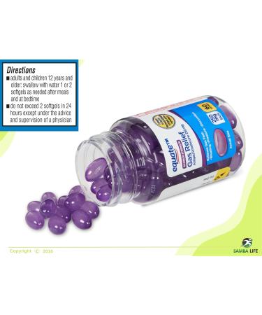 Samba Life Equate Gas Relief Pills: Maximum Strength Softgels 250mg 60 Count Bundle + eBook - 12 Healthy Daily Habits - Buy Online on GoSupps.com