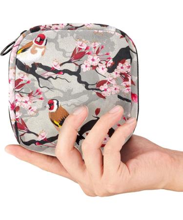 Blooming Cherry Pattern Sanitary Napkin Storage Bags - Durable Period Bags for Women & Teens | Menstrual Cup Bags - Buy Online on GoSupps.com