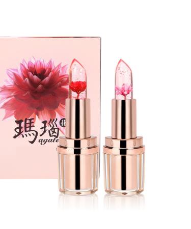 Pretty Diva Jelly Flower Lipstick - Crystal Agate PH Lip Moisturizer in Flame Red - Buy Online on GoSupps.com