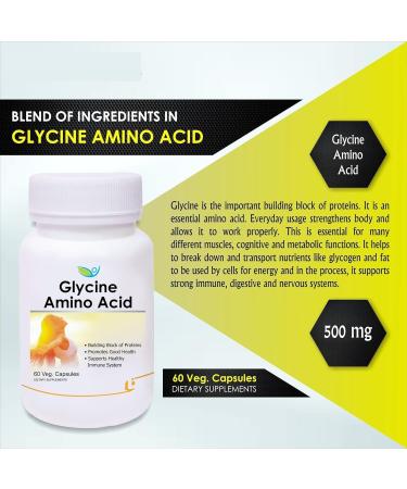 Nutraceuticals Glycine Amino Acid -Pack Of 60 Veg Capsules - Buy Online on GoSupps.com