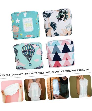 4pcs Menstrual Sanitary Napkin Storage Bag | Portable Travel Pouch Holder for Girls | Makeup and Towel Set Organizer - Buy Online on GoSupps.com