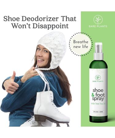 Bare Plants Tea Tree Shoe Deodorizer Spray - 2 Pack Natural Foot Odor Eliminator for Boots, Sneakers, and Loafers - Buy Online on GoSupps.com