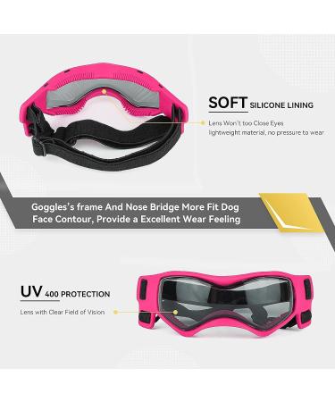Namsan Dog Glasses - Anti-UV Waterproof Windproof Sunglasses for Small & Medium Dogs - Fashionable Pink Protective Eyewear - Buy Online on GoSupps.com