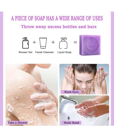 Tongyend Face Cleansing Bar 3.5OZ Skin Brightening Soap Removes Blackheads Tightens Pores For Women and Men (Lavender) - Buy Online on GoSupps.com