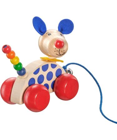 Selecta 62026 Nico Pull-Along Dog Toy | Wooden Push & Pull Toy for Ages 1-3 | 12 cm | International Shipping - Buy Online on GoSupps.com