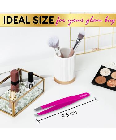 Cruze Stainless Steel Slant Tip Tweezers - Precision Hair Removal Tool for Eyebrows, Ingrown Hairs, and Facial Hair - Cruelty Free - Buy Online on GoSupps.com