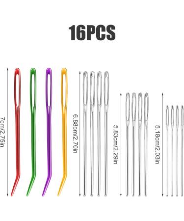 16pcs Large-Eye Blunt & Bent Tapestry Needles Set - Stainless Steel Yarn Knitting, Sewing, Crochet Projects - 2 Styles - Buy Online on GoSupps.com