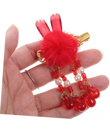 Beavorty 5 Pairs Antique Red Hairpin New Year Hair Clips Bows Tassels Hair Clips Barrettes Tassel Hair Accessories Chinese New Year Tassel Barrettes Flower Hair Girl Ribbon Cloth Cheongsam - Buy Online on GoSupps.com