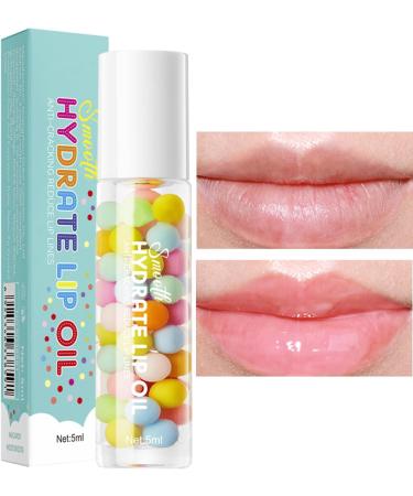 Lip moisturizer lip gloss non-sticky moisturizing oil roll-on long-lasting natural oil repairs dry chapped and cracked lips 5ml - Buy Online on GoSupps.com