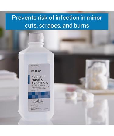 McKesson 70% Isopropyl Rubbing Alcohol - 16 oz First Aid Antiseptic - Pack of 1 - Buy Online on GoSupps.com