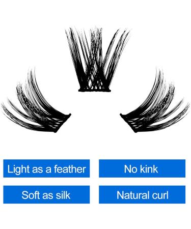 D Curl Cluster Lashes 0.07mm 14mm - Wide Stem Reusable Eyelash Clusters - Buy Online on GoSupps.com