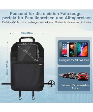 Ezilif Backrest Protection for Cars | Waterproof Car Seat Organizer for Kids | 2-Piece Kick-Mat with Tablet Pocket - Buy Online on GoSupps.com