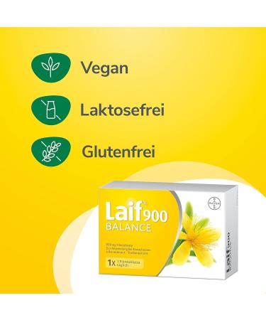 LAIF 900 Balance - St. John's Wort Extract - Natural Relief for Mood & Drive - 100 Film-Coated Tablets (1 Pack) - International Shipping Available - Buy Online on GoSupps.com