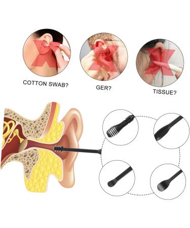 SKISUNO 6pcs Ear Wax Removal Tool Set Safe Ear Cleaner Scoop Kit for Adults Comfortable Stylish Design for Daily Use and Travel - Buy Online on GoSupps.com
