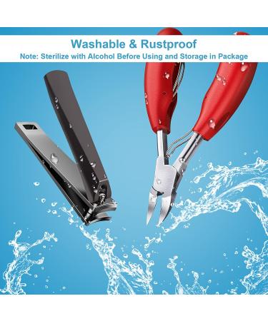 Orelex Professional Toenail Clipper Set - Sharp Stainless Steel Nail Clippers for Ingrown Toenails - Set of 4 with Soft Handle - Ideal for Pedicure Care - Buy Online on GoSupps.com