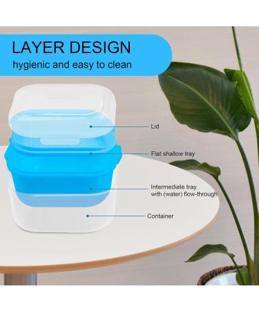 Prohese Dental Care Kit: Sieve Can for Storing Bite Rails & Cleaning Solutions for Dentures - Blue - Buy Online on GoSupps.com