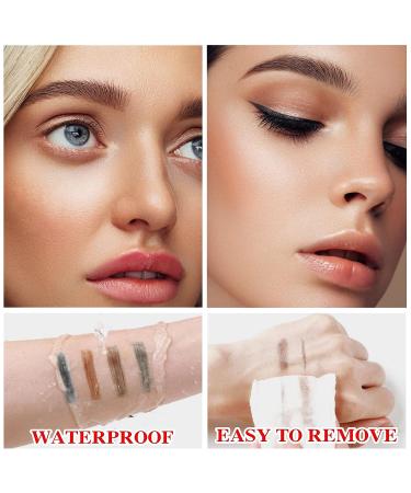 3Pcs Waterproof Microblading Eyebrow Pencil Set with Trimmer - Dark Brown | Long-Lasting, Easy Natural Brows | Eyebrow Tattoo Pen Kit - Buy Online on GoSupps.com