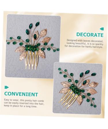 Beatifufu Rhinestone Tuck Comb Wedding Hair Comb Bridal Hair Comb Leaf Hair Accessories Prom Hair Accessories Gold Hair Accessories Leaf Hair Comb Wedding Hair Accessories - Buy Online on GoSupps.com
