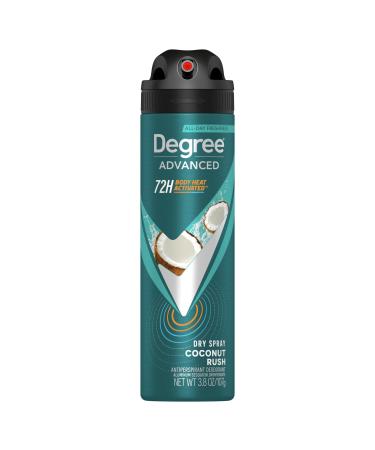 Degree Men Antiperspirant Deodorant Dry Spray Coconut Rush 72-Hour Sweat and Odor Protection Deodorant for Men With Body Heat Activated Technology 3.8 oz Coconut 3.8 Ounce (Pack of 1)