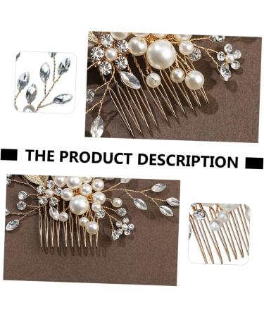 Ipetboom Beaded Hair Comb Crystal Headpiece Flower Girl Hair Clip Jewelry Comb Bride Pearl Hair Comb Bride Hairpin Hair Accessory Hair Pin Alloy Women's Man-made Pearl Accessories - Buy Online on GoSupps.com
