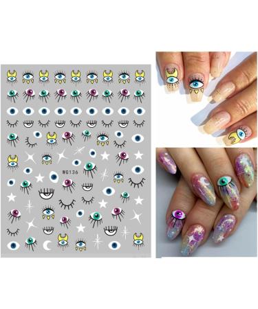 9 Sheets Evil Eye Nail Stickers for DIY Nail Art - Self-Adhesive Witch Decals and Frensh Nail Tattoos for Women - Eye Pattern Nail Decorations - Buy Online on GoSupps.com
